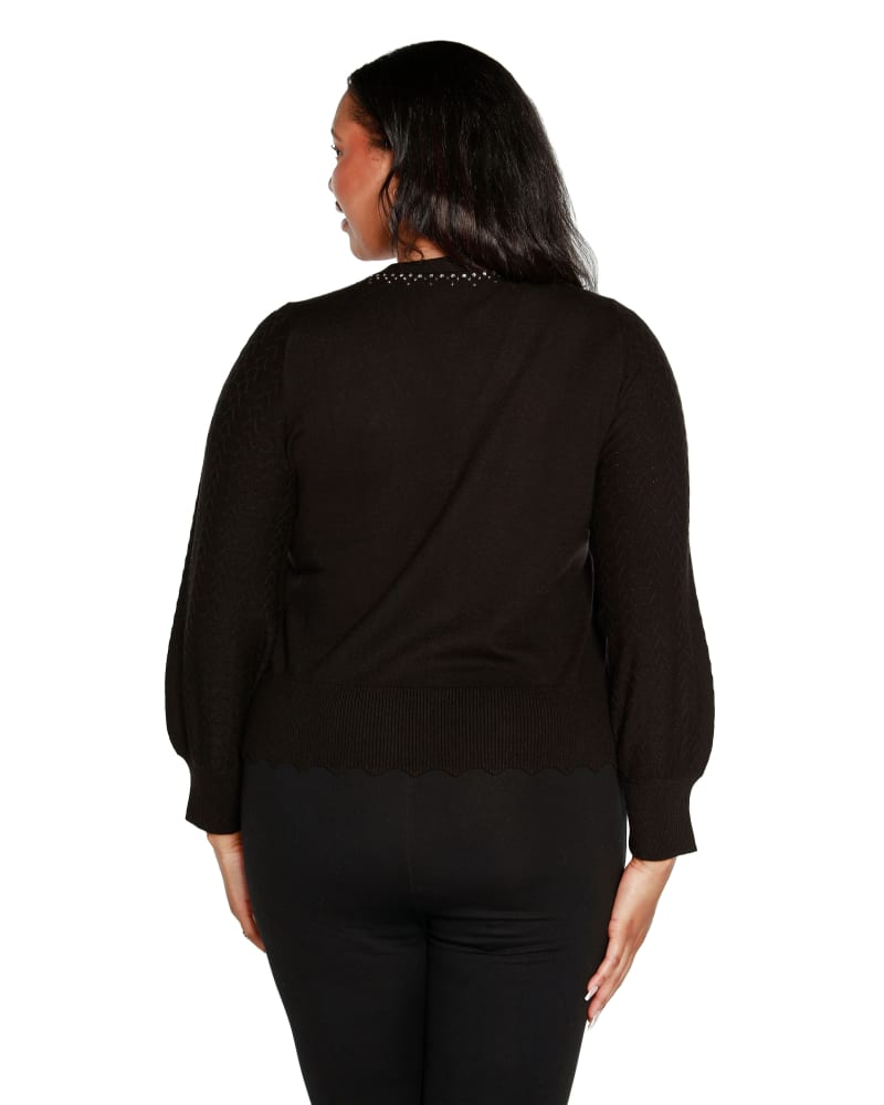 Embellished outlet black cardigan